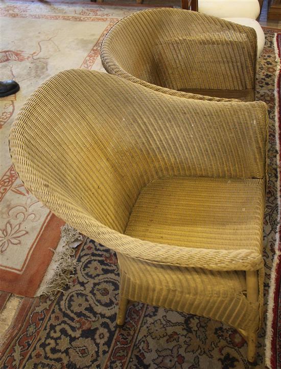 Two Lloyd Loom armchairs